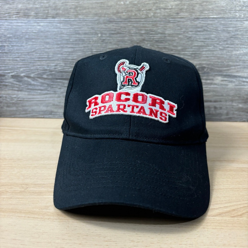 Rocori Spartans Hat Cap Strap Back Black Red Cold Spring Minnesota Adjustable